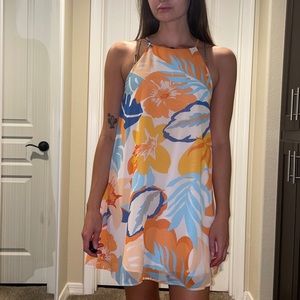 Summer Shift Dress Cute Mini Cut Out Back S Floral Lined Forever21 Perfect